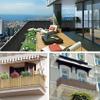 Balcony Privacy Screen 100 x 850 cm, Wind and Dust Protection Fence with Eyelets and Cable Ties, Khaki view 2
