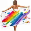KINITA Rainbow Beach Towel 80 x 160 cm, Soft Microfiber Bath Towel, 3D Graffiti Quick-Dry Beach Blanket for Women and Men view 1