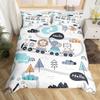 richhome Cartoon Train Duvet Cover Set, 135 x 200 cm, Tiger/Lion/Elephant Toddler Bedding, Watercolor Design view 1