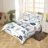 richhome Cartoon Train Duvet Cover Set, 135 x 200 cm, Tiger/Lion/Elephant Toddler Bedding, Watercolor Design view 3
