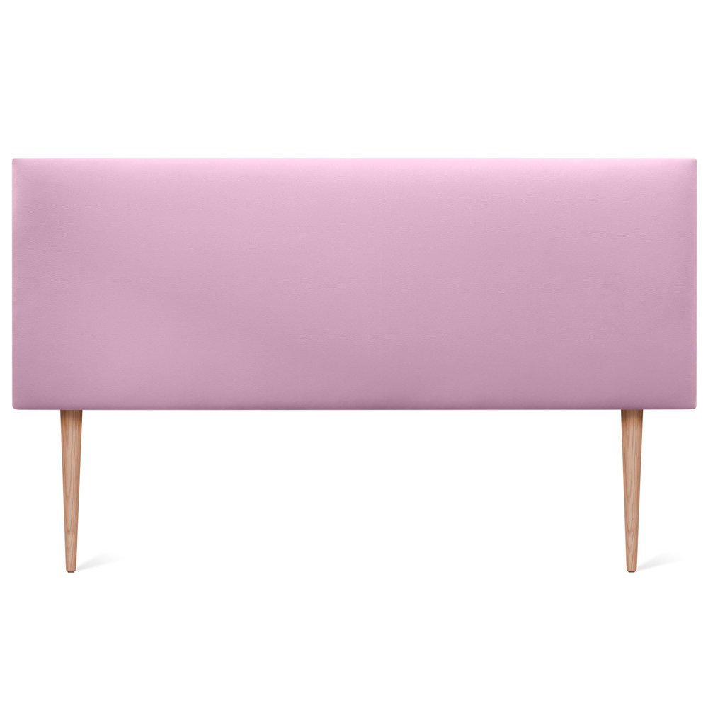 DHOME AQUALINE Upholstered Headboard with Legs, Pink Faux Leather, 135 x 105 cm