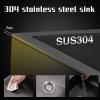 Black 16-Gauge Stainless Steel Double Bowl Kitchen Sink Set, 85 x 45 cm view 4