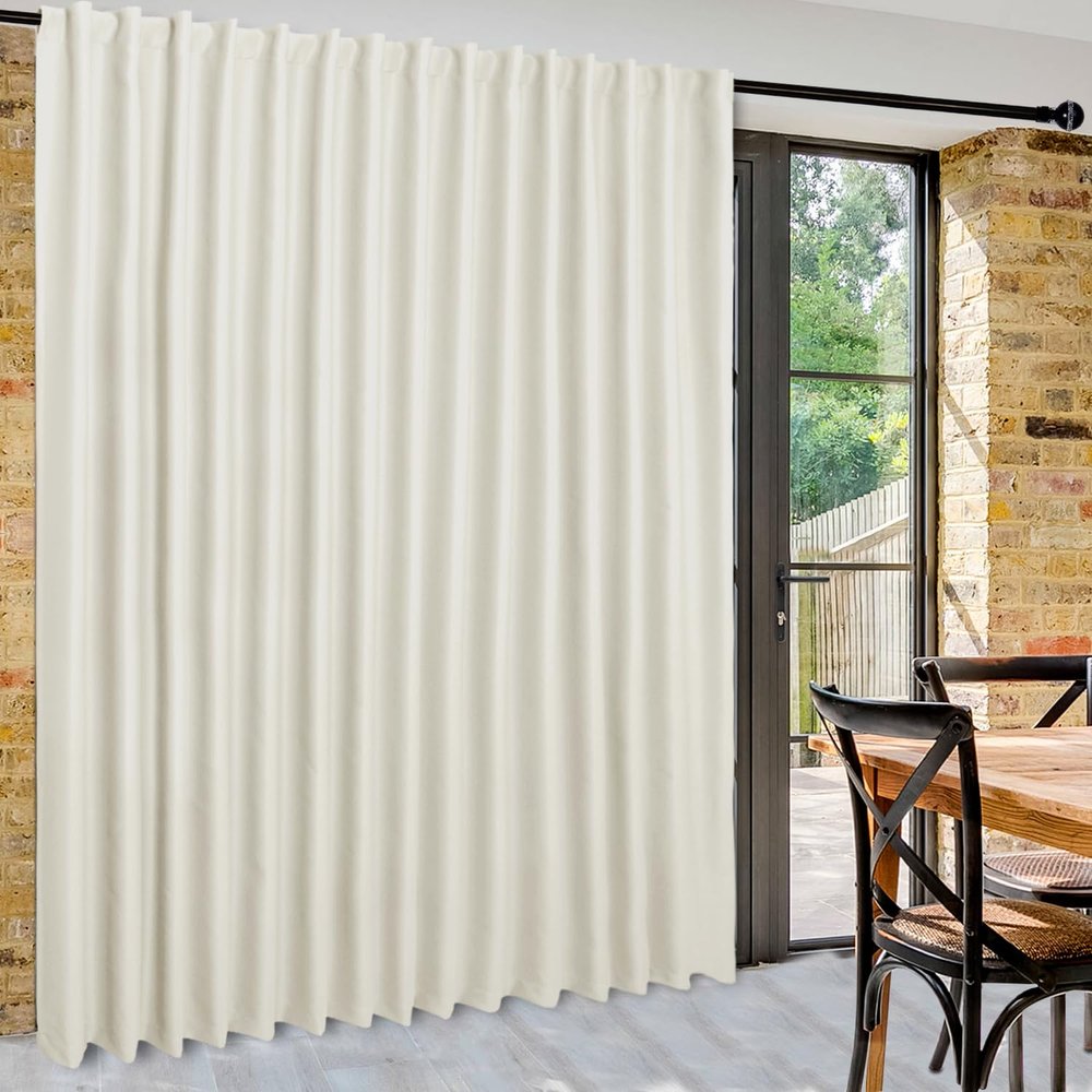 DWCN Blackout Curtain, Privacy Screen and Room Divider, Extra-Wide Thermal Curtain with Back Tabs and Rod Pocket