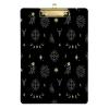 Boho Vintage Groovy Line Art Acrylic Clipboard, A4/Letter Size, Low-Profile Clip view 1