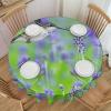 AABSTBFM Round Lace Tablecloth, 152 cm, Purple Lavender Bird and Floral Print view 1
