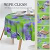 AABSTBFM Round Lace Tablecloth, 152 cm, Purple Lavender Bird and Floral Print view 2