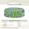 AABSTBFM Round Lace Tablecloth, 152 cm, Purple Lavender Bird and Floral Print view 4