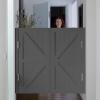 DAKAJA Solid Wood Saloon Swing Doors, Gray, W75 x H90 cm (29.5 x 35.4 in) view 1