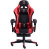 Racing-Design PC Gaming Chair with Footrest, Black/Red-Black view 3