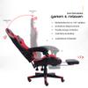 Racing-Design PC Gaming Chair with Footrest, Black/Red-Black view 4