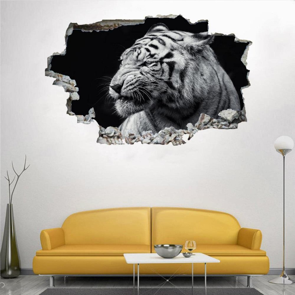 Tiger 3D-Effect Wall Decal, 80 x 120 cm