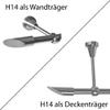 BASIT 16 mm Curtain Rod, Stainless Steel Look, Single-Track, Wall-Mounted, 280 cm, H14 view 2