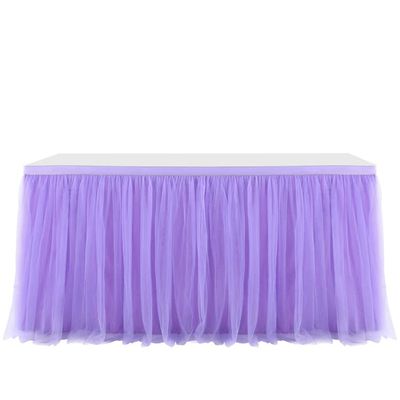Tulle Table Skirt, 243 x 77 cm, Purple