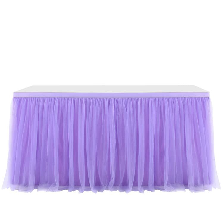 Tulle Table Skirt, 243 x 77 cm, Purple