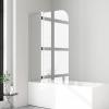 2-Piece Bathtub Shower Screen, 90 x 140 cm, 6 mm Nano Tempered Glass view 1