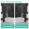 2-Piece Bathtub Shower Screen, 90 x 140 cm, 6 mm Nano Tempered Glass view 4