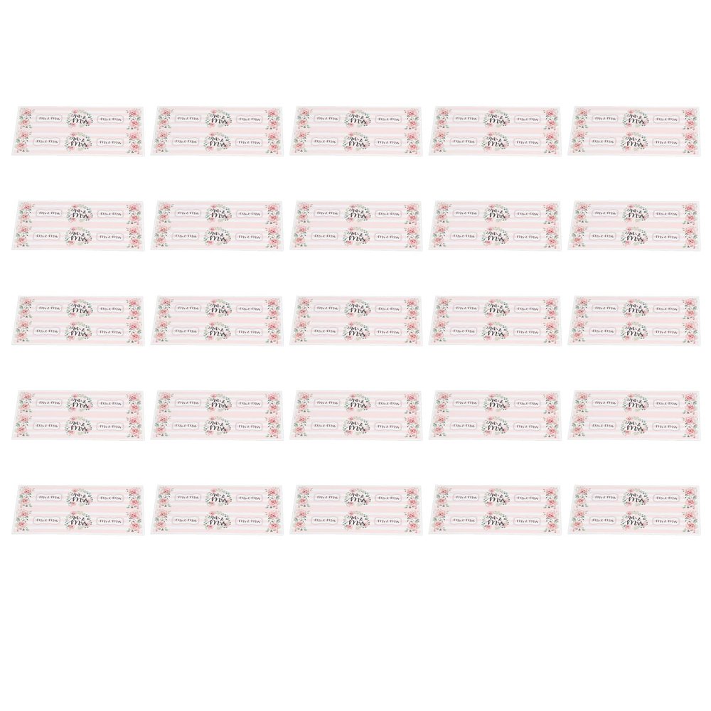 25-Piece Water Bottle Sticker Set with Pink Flowers