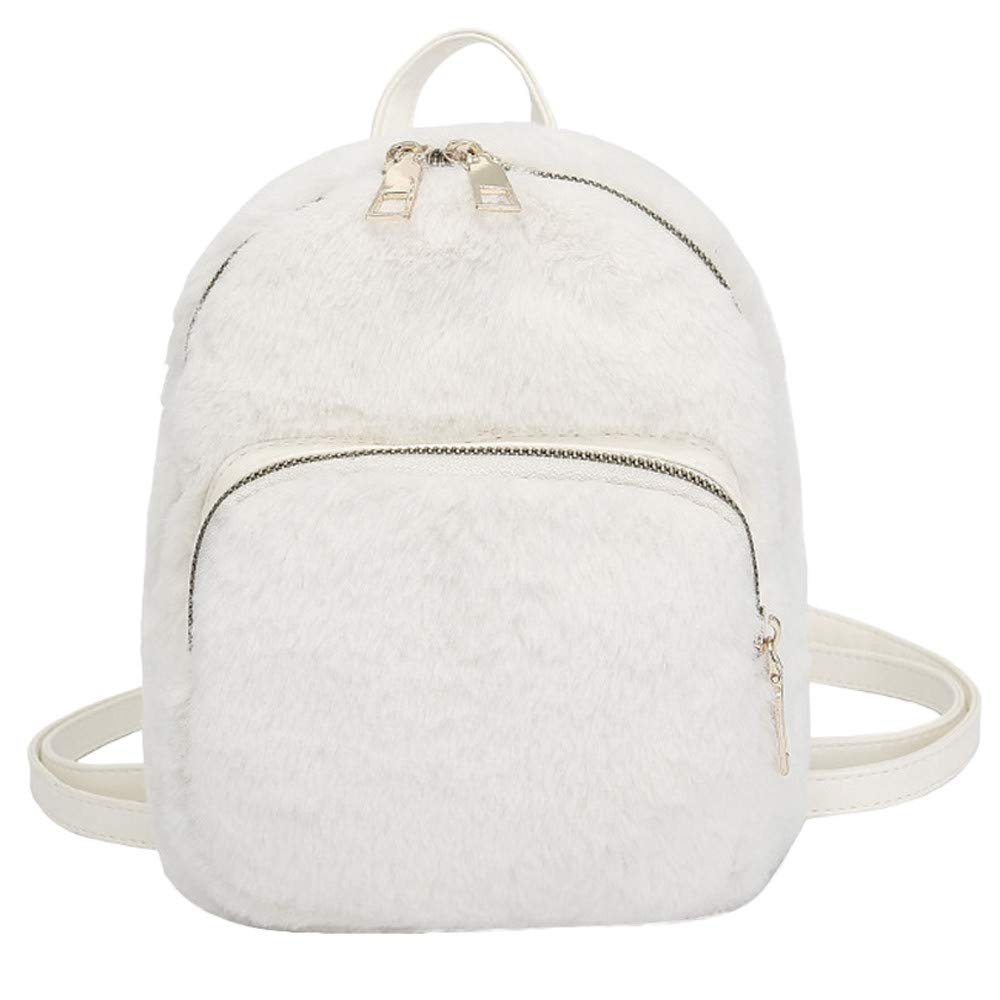 SRZYMJ Small Women's Backpack, White, Waterproof Mini Hiking Backpack, Brown Vintage Faux Leather, Foldable Sides with Frame