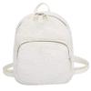 SRZYMJ Small Women's Backpack, White, Waterproof Mini Hiking Backpack, Brown Vintage Faux Leather, Foldable Sides with Frame view 1