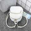 SRZYMJ Small Women's Backpack, White, Waterproof Mini Hiking Backpack, Brown Vintage Faux Leather, Foldable Sides with Frame view 3