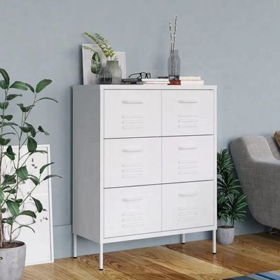 TALCUS Steel Cabinet with Drawer, White, 80 x 35 x 101.5 cm