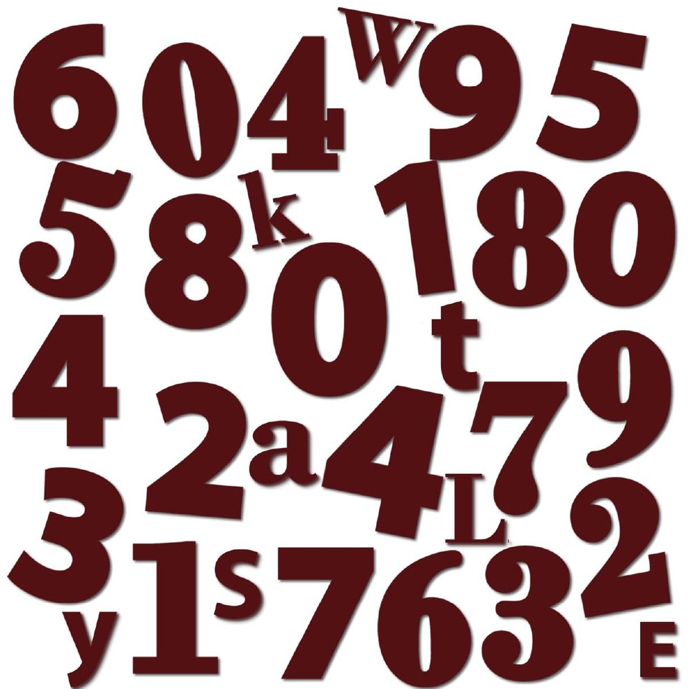 Cut-Out Numbers & Letters House Number - PVC House Number - Customizable Font (L - 12 cm, Bordeaux)