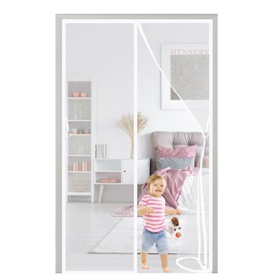 Magnetic Screen Door 120 x 210 cm, Insect Net with Hook-and-Loop Tape, No Drilling