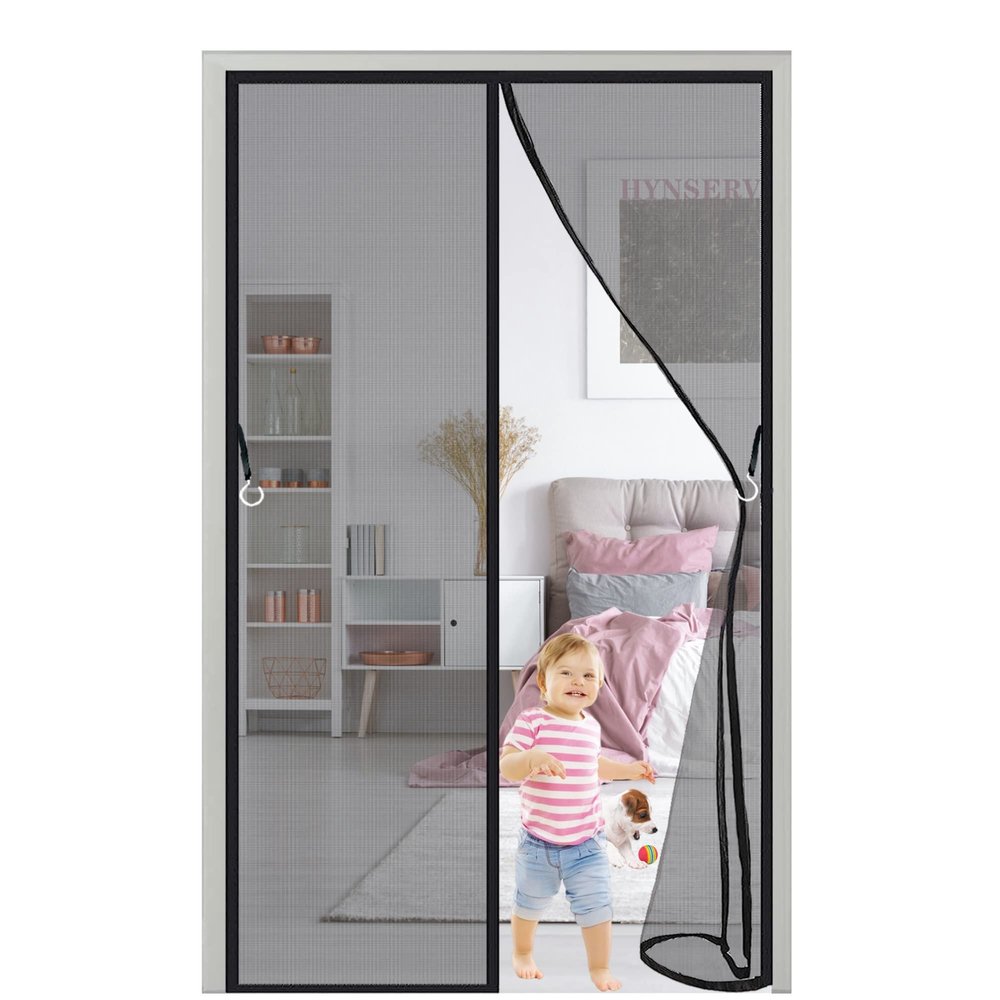 Magnetic Insect Screen Door Curtain, 135 x 225 cm, Black