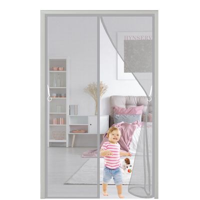 Magnetic Insect Screen Door Curtain, 100 x 250 cm, Gray