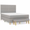 ZEYUAN Box Spring Bed with Mattress, Upholstered Bed, Light Gray, 140 x 200 cm view 2