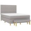 ZEYUAN Box Spring Bed with Mattress, Upholstered Bed, Light Gray, 140 x 200 cm view 3