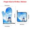 Winter Snowman Oven Mitts and Pot Holders, 4-Piece Set view 4