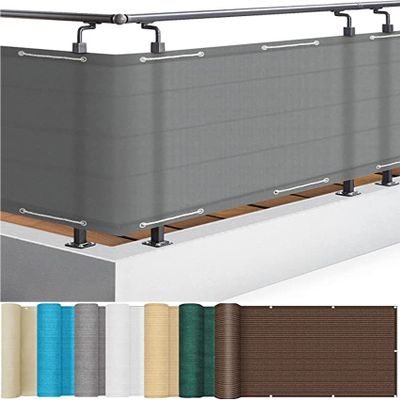 Balcony Privacy Screen 105 x 650 cm, Gray