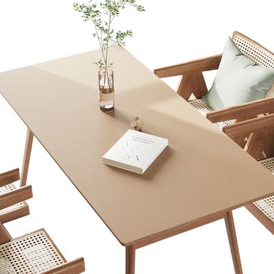 FANIVIN PU/PVC Tablecloth and Table Protector, Apricot, 100 × 100 cm