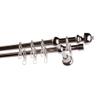 Garesa Andrea Curtain Rod, 20 mm, 2-Track, Chrome, 380 cm, with Rings and Pleat Hooks view 1