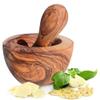 Olive Wood Mortar and Pestle, Handmade, Approx. 12 cm view 1