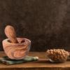 Olive Wood Mortar and Pestle, Handmade, Approx. 12 cm view 2
