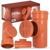 Rain Gutter Downpipe Access Pipe, Siphon Without Screen, 160 mm, Gray view 1