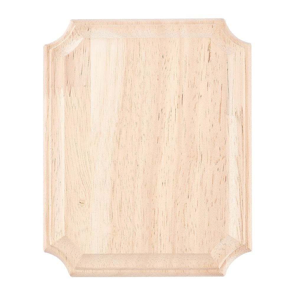 FINGERINSPIRE Unfinished Rectangular Wooden Plaque, 15.3 x 12.2 x 1.7 cm, Natural Wood Sign for Painting, Carving, and Pyrography