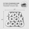 Inshere You Look Good Bath Mat, Gray, Soft Absorbent Plush, Non-Slip, Washable, 63.5 x 53.3 cm view 2