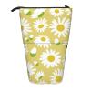 Lsjuee Telescopic Pencil Case with Daisy Pattern, Standing Stationery Organizer view 1
