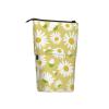 Lsjuee Telescopic Pencil Case with Daisy Pattern, Standing Stationery Organizer view 2