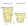 Lsjuee Telescopic Pencil Case with Daisy Pattern, Standing Stationery Organizer view 3