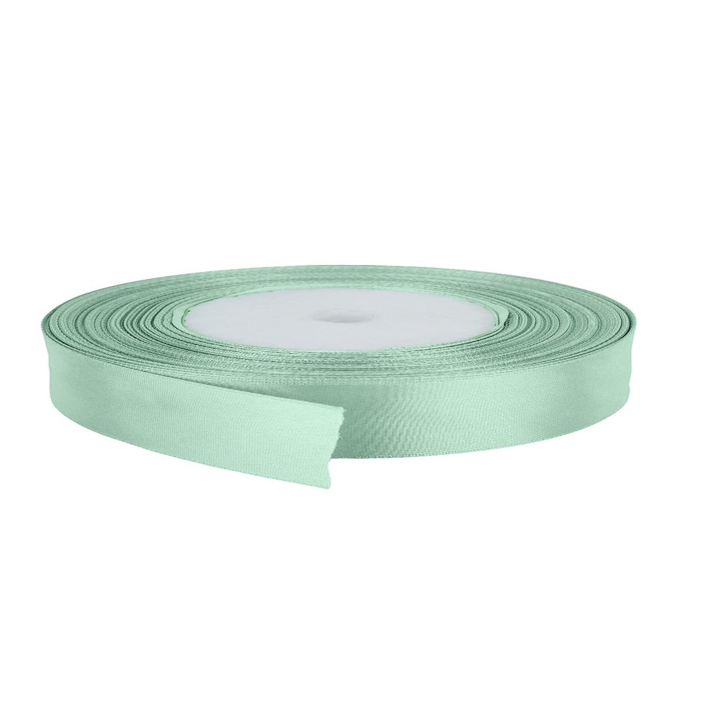 Trimming Shop Pastel Green Satin Ribbon, 6 mm x 25 m, Double-Sided, 100% Polyester, for Gift Wrapping, Decorating, Arts and Crafts, Machine-Washable