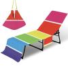 FANSU Garden Lounger Cover, Microfiber Terry Cover with Pockets, Rainbow, 75 x 210 cm view 3