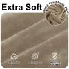Ystyle Velvet Sofa Cover for 2-Seater Sofa, Stretch Couch Protector with Armrests, Non-Slip, Camel view 3