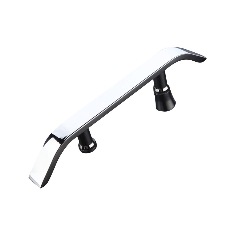 LIVINQ Bathroom Glass Door Handle, Silver, Shower Door Sliding Handle, Towel Bar, One-Sided Push-Pull Handle with Accessories