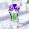 Qianwei K9 Crystal Tulip Figurine with Vase view 3