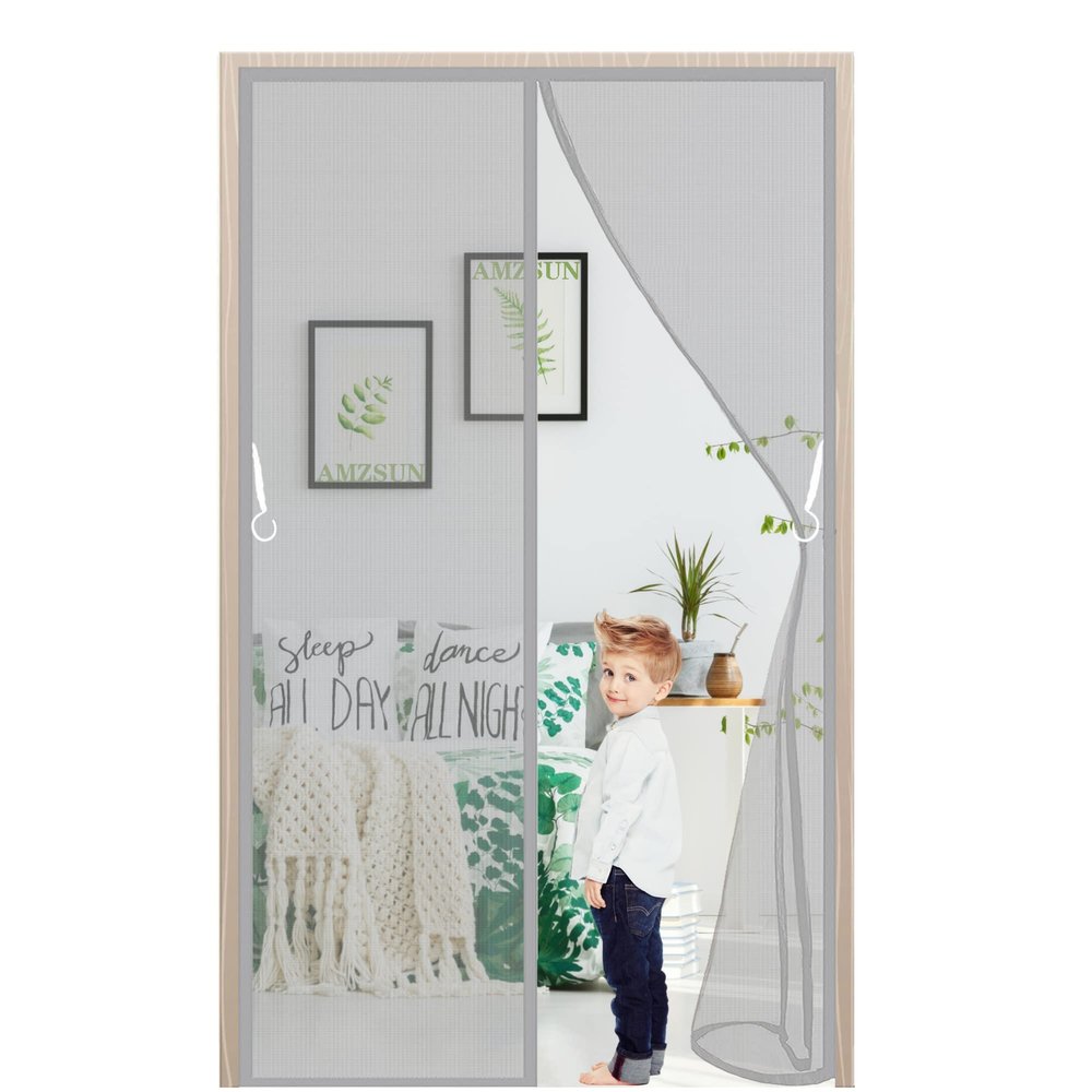 Magnetic Fly Screen Door for Balcony Doors, 220 x 200 cm, Gray