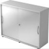 bm 2OH Sliding-Door Cabinet, Lockable, Gray/Silver view 1